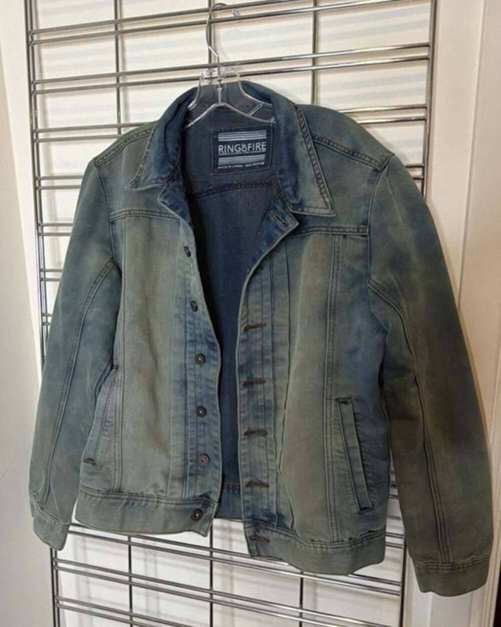 Ring of Fire Downtown Los Angeles Faded Blue Denim Jacket